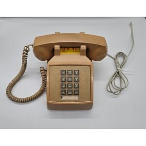 Vintage ITT 2500 Series Push Button Telephone Tan Beige Made in USA Alltel SM